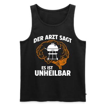Der Arzt sagt es ist unheilbar Grillen - Männer Premium Bio Tank Top - Schwarz - Vorne - Michal (187cm)