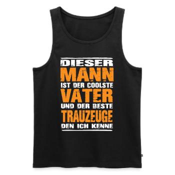 Vater und Trauzeuge - Männer Premium Bio Tank Top - Schwarz - Vorne - Michal (187cm)