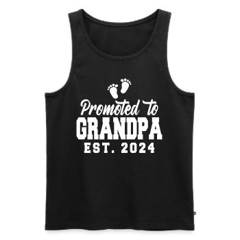 Promu grand-père 2024 - Débardeur bio Premium Homme - noir - Devant - Michal (187cm)