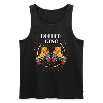 Roller King Roller Skates Roller Skating - Men's Premium Organic Tank Top - black - Front - AI Model Male 178 light (178cm)