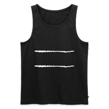 Weisse Balken Wagerecht - Männer Premium Bio Tank Top - Schwarz - Vorne - AI Model Male 178 light (178cm)