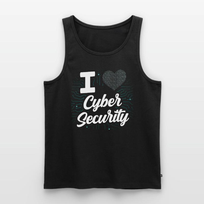 J’adore Cybersecurity Hack IT Security Hacker Débardeur bio Premium Homme
