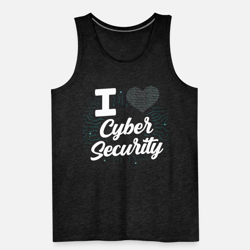 J’adore Cybersecurity Hack IT Security Hacker Débardeur bio Premium Homme