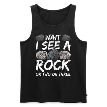 Wait I see a stone or two or three - Men's Premium Organic Tank Top - black - Front - Michal (187cm)