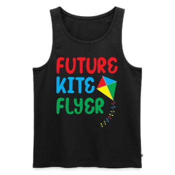 Future Kite Flyer - Sky Flying Children - Débardeur bio Premium Homme - noir - Devant - AI Model Male 178 light (178cm)