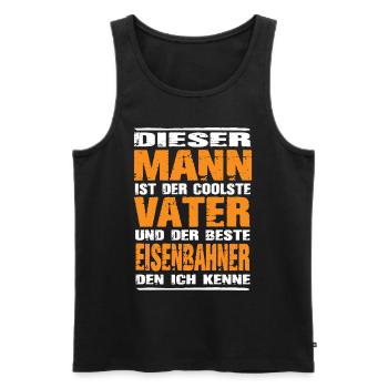 Eisenbahner - Männer Premium Bio Tank Top - Schwarz - Vorne - Michal (187cm)