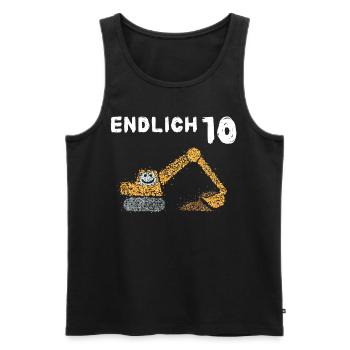 Endlich 10 Zehnter Geburtstag Bagger - Männer Premium Bio Tank Top - Schwarz - Vorne - Michal (187cm)
