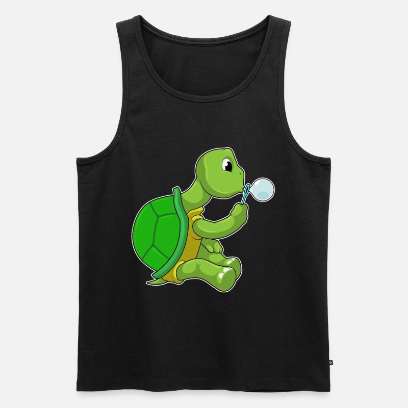 Turtle with soap bubbles - Men's Premium Organic Tank Top - black