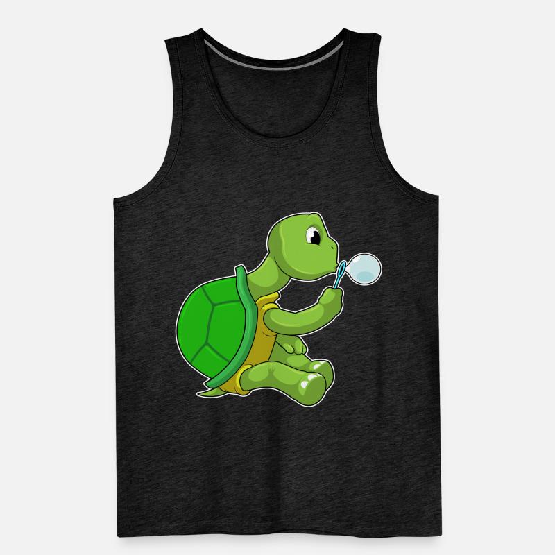 Turtle with soap bubbles Men's Premium Organic Tank Top