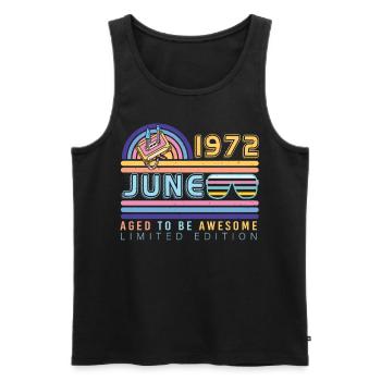 50 Jahre Juni 1972 - Männer Premium Bio Tank Top - Schwarz - Vorne - Michal (187cm)