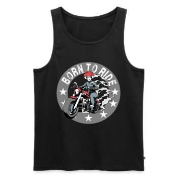 Black Forest Biker Lady Schwarzwald Motorrad - Männer Premium Bio Tank Top - Schwarz - Vorne - Michal (187cm)