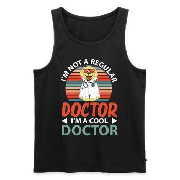 Je ne suis pas un médecin normal, je suis un médecin cool - Débardeur bio Premium Homme - noir - Devant - Michal (187cm)