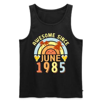 Year of birth 1985 June - Men's Premium Organic Tank Top - black - Front - Michal (187cm)