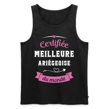 Certifiée ariégeoise du monde - Débardeur bio Premium Homme - noir - Devant - Michal (187cm)
