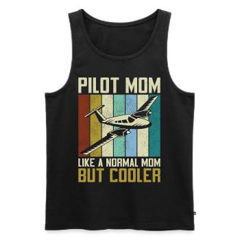 Airplane Pilot Mom Mother Vintage - Männer Premium Bio Tank Top - Schwarz - Vorne - Michal (187cm)