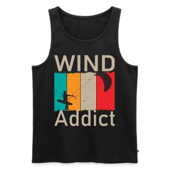 Wind Addict - Kitesurf Kite Windsurf Kiteboa - Débardeur bio Premium Homme - noir - Devant - Michal (187cm)
