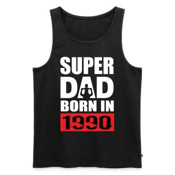 Papa Geburtstag 1990 - Männer Premium Bio Tank Top - Schwarz - Vorne - AI Model Male 178 light (178cm)