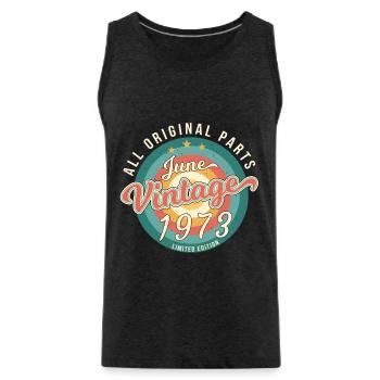 Juni 1973 Limitiert - Männer Premium Bio Tank Top - Anthrazit - Vorne - Alexander (188cm)