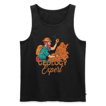 Geology Expert Geologist Profession Geology Student - Men's Premium Organic Tank Top - black - Front - AI Model Male 178 light (178cm)