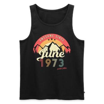 Retro 1973 Juni - Männer Premium Bio Tank Top - Schwarz - Vorne - AI Model Male 178 light (178cm)