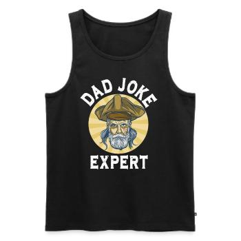 Dad Joke Papa Joke Jokes Father - Men's Premium Organic Tank Top - black - Front - AI Model Male 178 light (178cm)