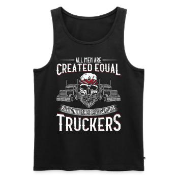 Trucker Truck Driver Vintage All - Männer Premium Bio Tank Top - Schwarz - Vorne - Michal (187cm)