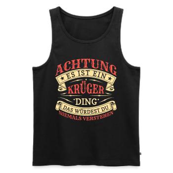 Achtung Es Ist Ein Krüger Ding - Männer Premium Bio Tank Top - Schwarz - Vorne - Michal (187cm)