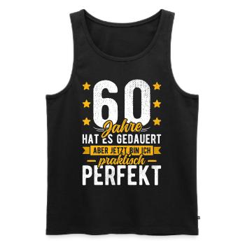 60 Geburtstag Mann 60er 60ter Ich bin 60 Jahre alt - Männer Premium Bio Tank Top - Schwarz - Vorne - AI Model Male 178 light (178cm)