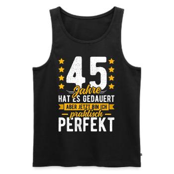 45 Geburtstag Mann 45er 45ter Ich bin 45 Jahre alt - Männer Premium Bio Tank Top - Schwarz - Vorne - Michal (187cm)