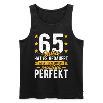 65 Geburtstag Mann 65er 65ter Ich bin 65 Jahre alt - Männer Premium Bio Tank Top - Schwarz - Vorne - Michal (187cm)