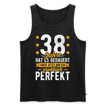 38 Geburtstag Mann 38er 38ter Ich bin 38 Jahre alt - Männer Premium Bio Tank Top - Schwarz - Vorne - Michal (187cm)