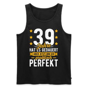 39 Geburtstag Mann 39er 39ter Ich bin 39 Jahre alt - Männer Premium Bio Tank Top - Schwarz - Vorne - Michal (187cm)