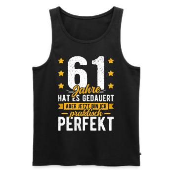61 Geburtstag Mann 61er 61ter Ich bin 61 Jahre alt - Männer Premium Bio Tank Top - Schwarz - Vorne - Michal (187cm)