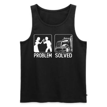 Trucker Truck Driver Wife Husband - Männer Premium Bio Tank Top - Schwarz - Vorne - Michal (187cm)