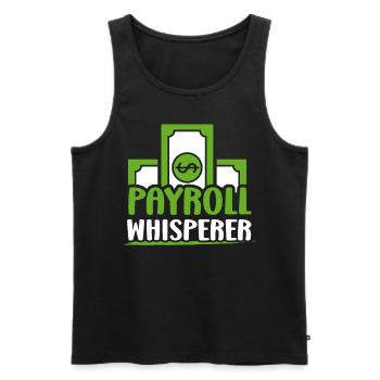 Payroll Whisperer RH Ressources Humaines - Débardeur bio Premium Homme - noir - Devant - AI Model Male 178 light (178cm)