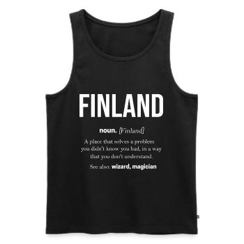 Finlande Gift Scandinavia Finlande Suomi Finne - Débardeur bio Premium Homme - noir - Devant - Michal (187cm)
