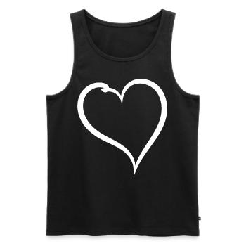Simple White Heart - Men's Premium Organic Tank Top - black - Front - AI Model Male 178 light (178cm)