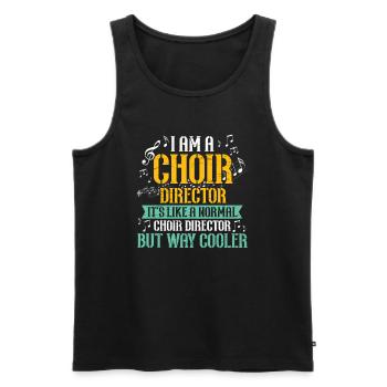 Je suis chef de chœur - chœur de musique de théâtre - Débardeur bio Premium Homme - noir - Devant - AI Model Male 178 light (178cm)