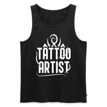 Tattoo Artist Tattoo Studio Tattoo Tattoo - Men's Premium Organic Tank Top - black - Front - Michal (187cm)