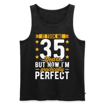 35th birthday 35 years old man woman 35th 35er - Men's Premium Organic Tank Top - black - Front - AI Model Male 178 light (178cm)