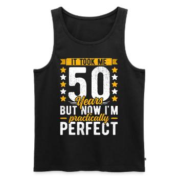 50ème anniversaire 50 ans homme femme 50ème années 50 - Débardeur bio Premium Homme - noir - Devant - AI Model Male 178 light (178cm)