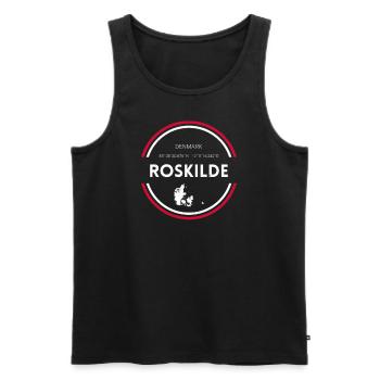 Roskilde I Denmark Holiday Motif for Danes - Men's Premium Organic Tank Top - black - Front - AI Model Male 178 light (178cm)