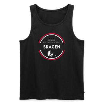 Skagen I Denmark Holiday Motif for Danes - Men's Premium Organic Tank Top - black - Front - AI Model Male 178 light (178cm)