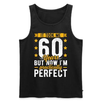 60. Geburtstag 60 Jahre alt Mann Frau 60ter 60er - Männer Premium Bio Tank Top - Schwarz - Vorne - AI Model Male 178 light (178cm)