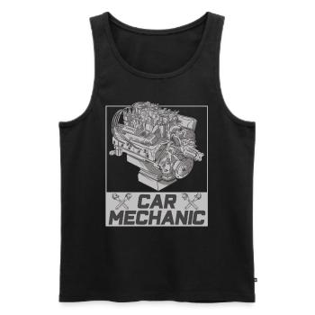 Mécanicien automobile Technicien mécatronique Profession Garage - Débardeur bio Premium Homme - noir - Devant - Michal (187cm)