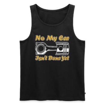 No My car is not finished yet Mechanic - Men's Premium Organic Tank Top - black - Front - Michal (187cm)