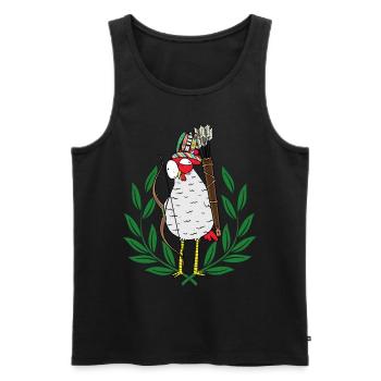 Huhn Krieger Hippie Hühner Pfeil - Männer Premium Bio Tank Top - Schwarz - Vorne - Michal (187cm)