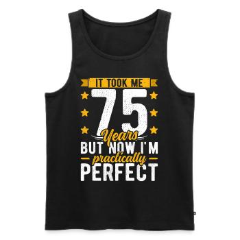 75th birthday 75 years old man woman 75th 75er - Men's Premium Organic Tank Top - black - Front - Michal (187cm)