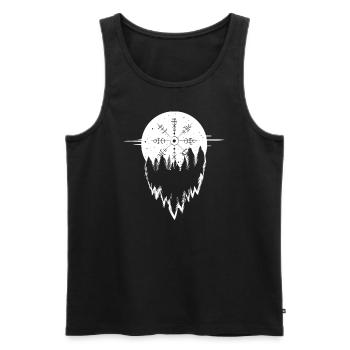 Odin I Hammer Wikinger Valhalla Hugin Munin für - Männer Premium Bio Tank Top - Schwarz - Vorne - Michal (187cm)