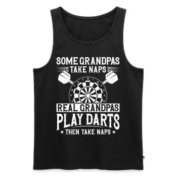 Darts Board Granddad Grandfather - Männer Premium Bio Tank Top - Schwarz - Vorne - Michal (187cm)